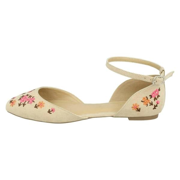 Spot On Ladies Spot On Ankle Strap Ballerinas