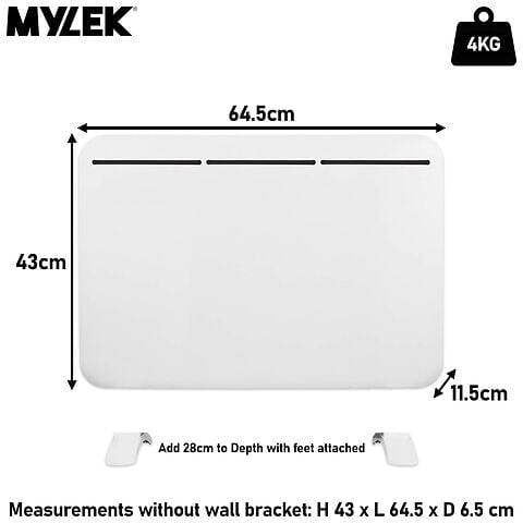 MYLEK Electric Panel Heater - Wall Mounted or Free Standing 1500w
