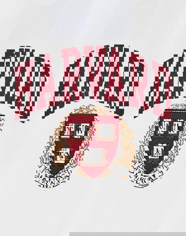 Harvard Unisex White Crest Logo Short Sleeved T-Shirt