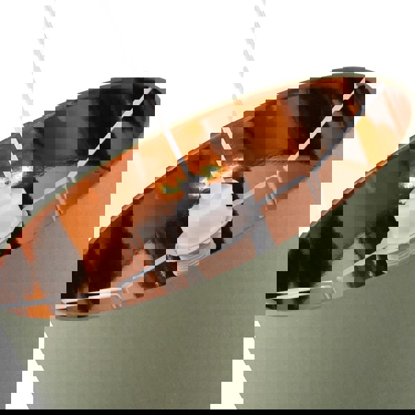 Olive Green Cotton 14" Table/Pendant Lampshade with Shiny Copper Inner Image 3