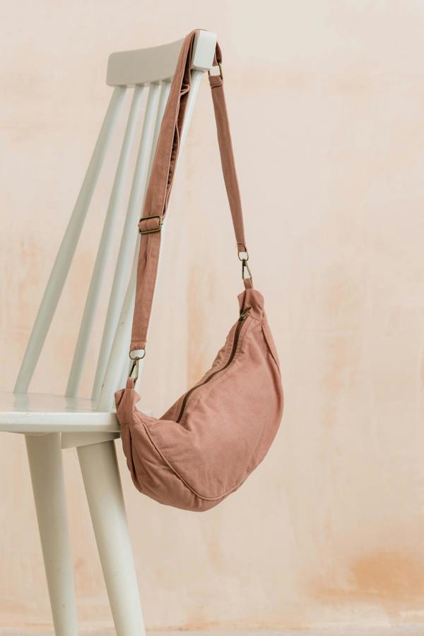 Cotton Tencel Crossbody Bag Soft Pink