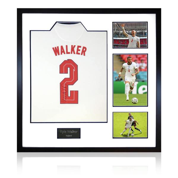 Kyle Walker Signed England Shirt Elite Frame