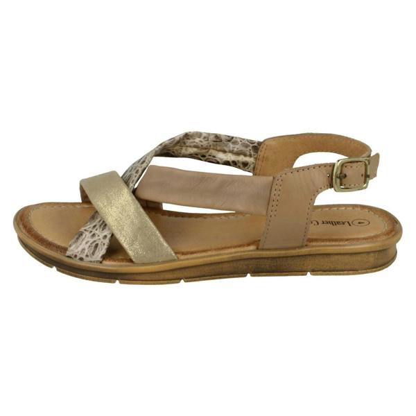 Leather Collection Ladies Leather Collection Flat Slingback Sandals