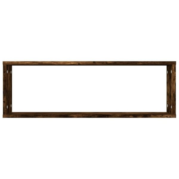 Berkfield Wall Cube Shelves 2 pcs Smoked Oak 80x15x26.5 cm Engineered Wood