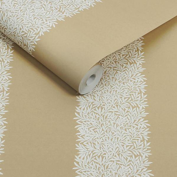 William Morris at Home Willow Stripe Almond Wallpaper