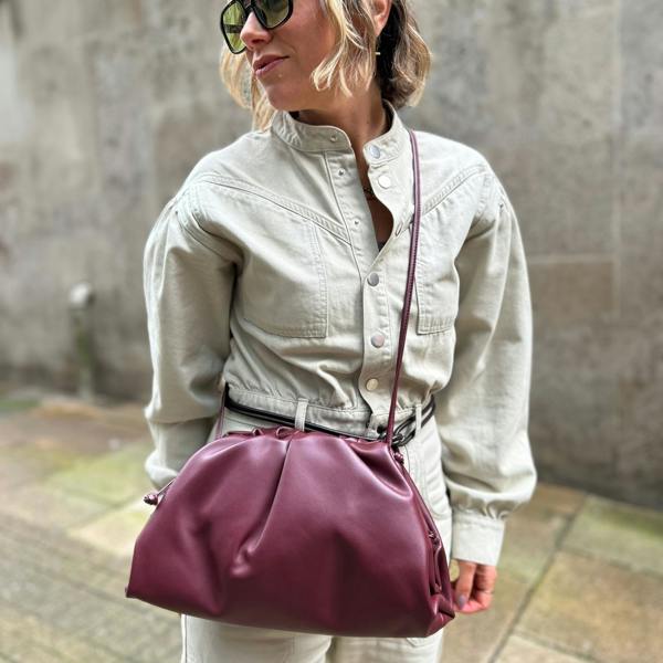 Burgundy Leather Cloud Bag