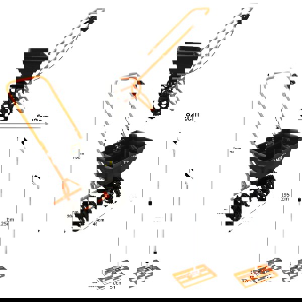 T-mech Rotary Spreader & 50cm Lawn Leveller - Orange