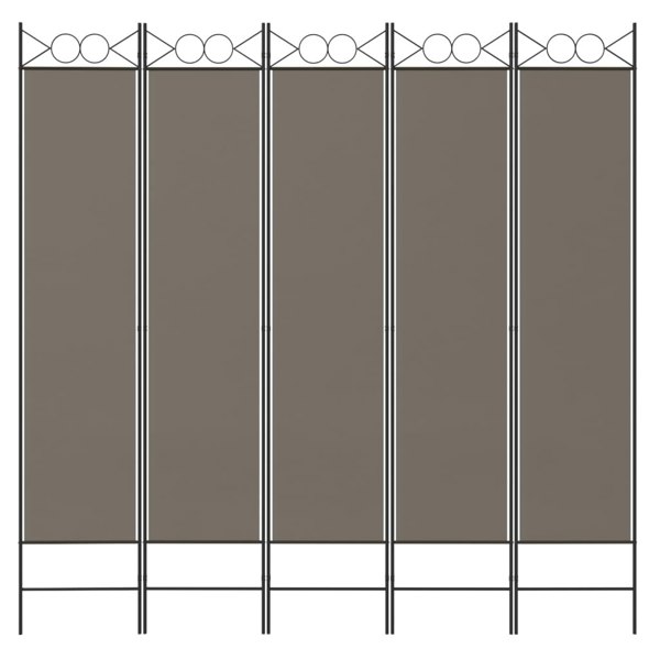 Berkfield 5-Panel Room Divider Anthracite 200x220 cm Fabric