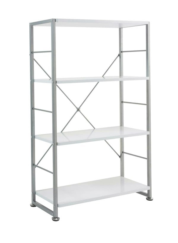 Dorel Home Cabrini Bookcase with 4 Shelves White