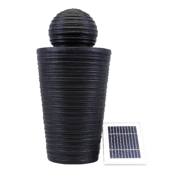 DMD Collective Solar Powered Round Ball & Plinth Water Feature with LED Light & Battery Backup