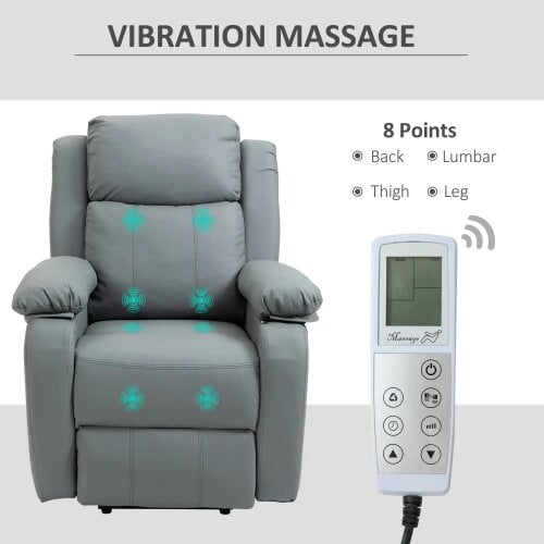 Bobobiy Riser and Recliner Chair with Massage, Power Lift Recliner Chair for Elderly with Remote Control, Grey
