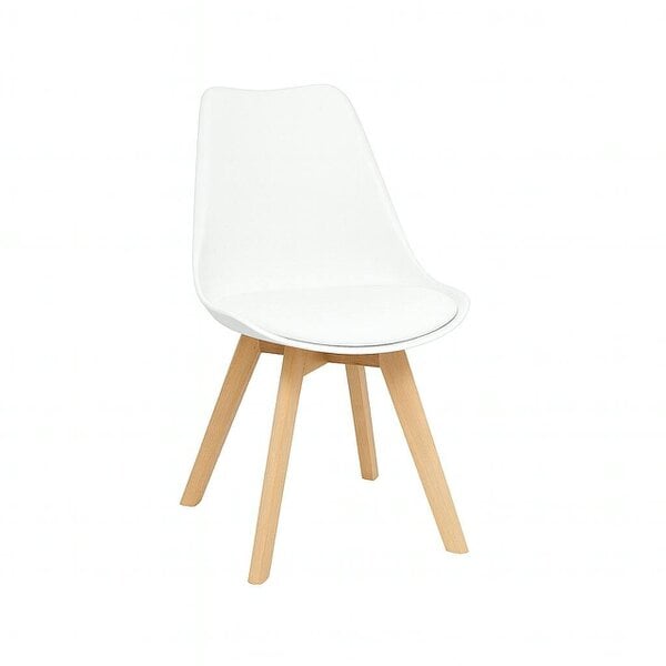 Kosy Koala Modern Dining Table Set With Round Clear Glass Table and 4 white plastic chairs