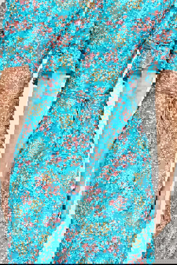 Ditsy Print Tie Front Dress