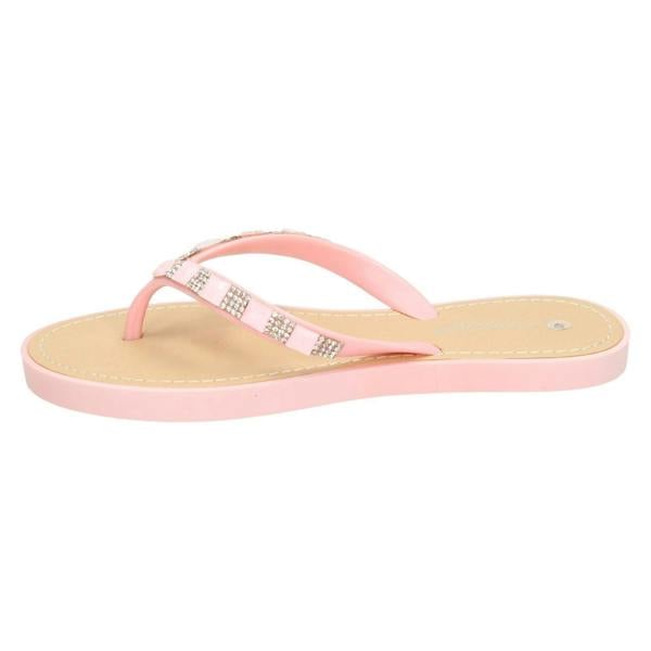 Savannah Ladies Savannah Sequin Toe Post Flip Flop Sandal