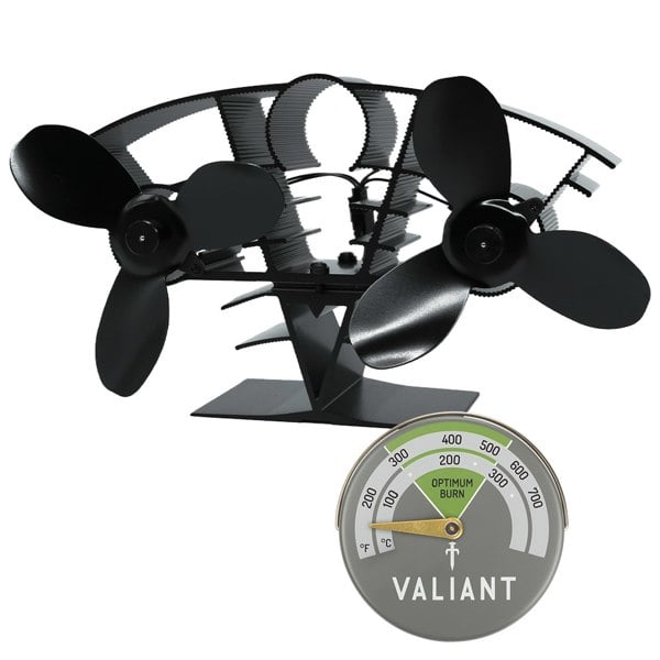Whirlwind Stove Fan and Green Thermometer