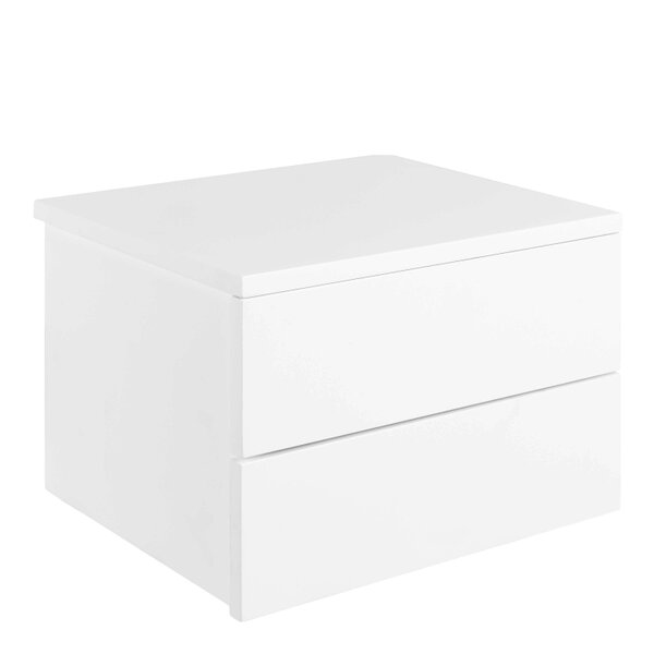 Wyld Haus Rome Matt White Wooden Bedside Table 2 Drawers