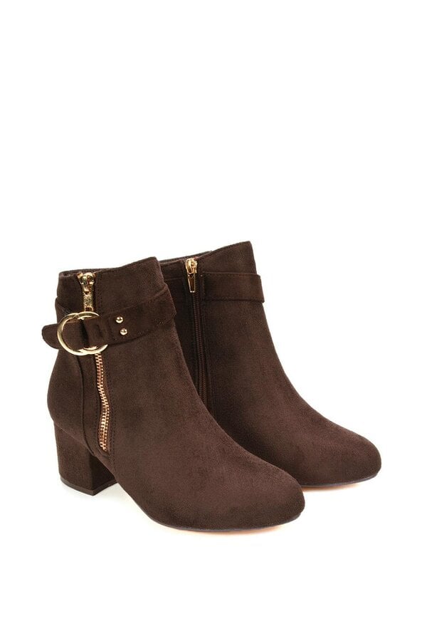 XY LONDON Mid Block Heel Ankle Boots