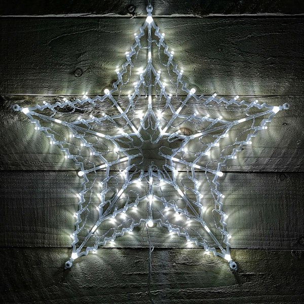 Samuel Alexander 50cm White 100 LED Window Star Light Up Indoor/Outdoor Christmas Decorations