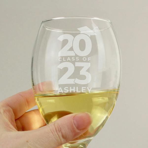Personalised 'Class Of' Graduation Wine Glass - main product image