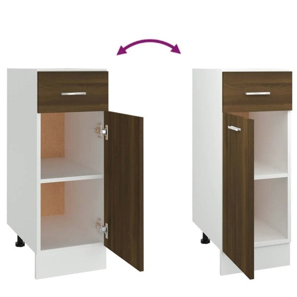 Berkfield Drawer Bottom Cabinet Brown Oak 30x46x81.5 cm Engineered Wood