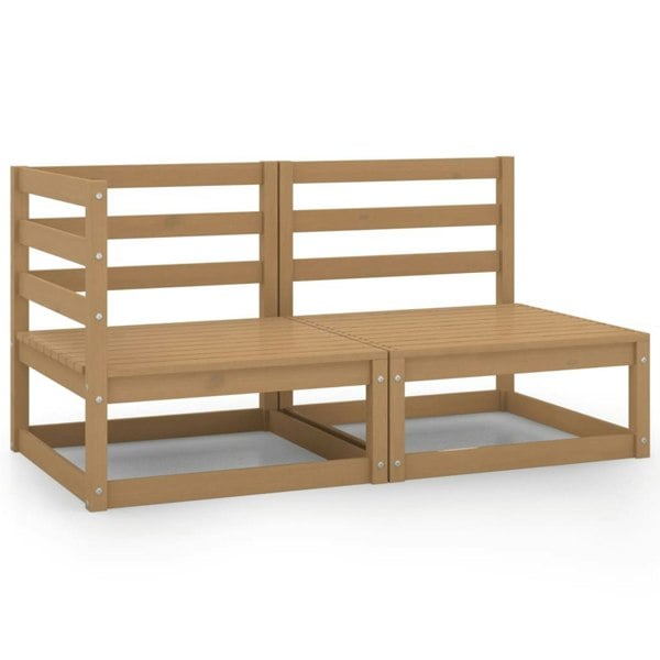 Berkfield 2 Piece Garden Lounge Set Honey Brown Solid Pinewood