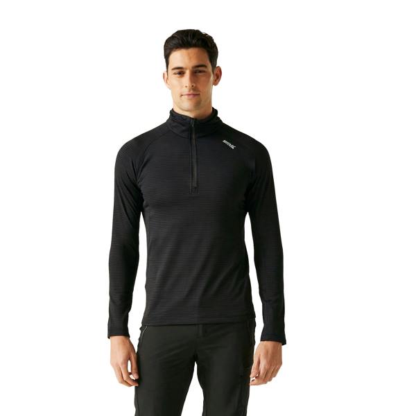Regatta Mens Yonder II Half Zip Fleece Top - Black - 