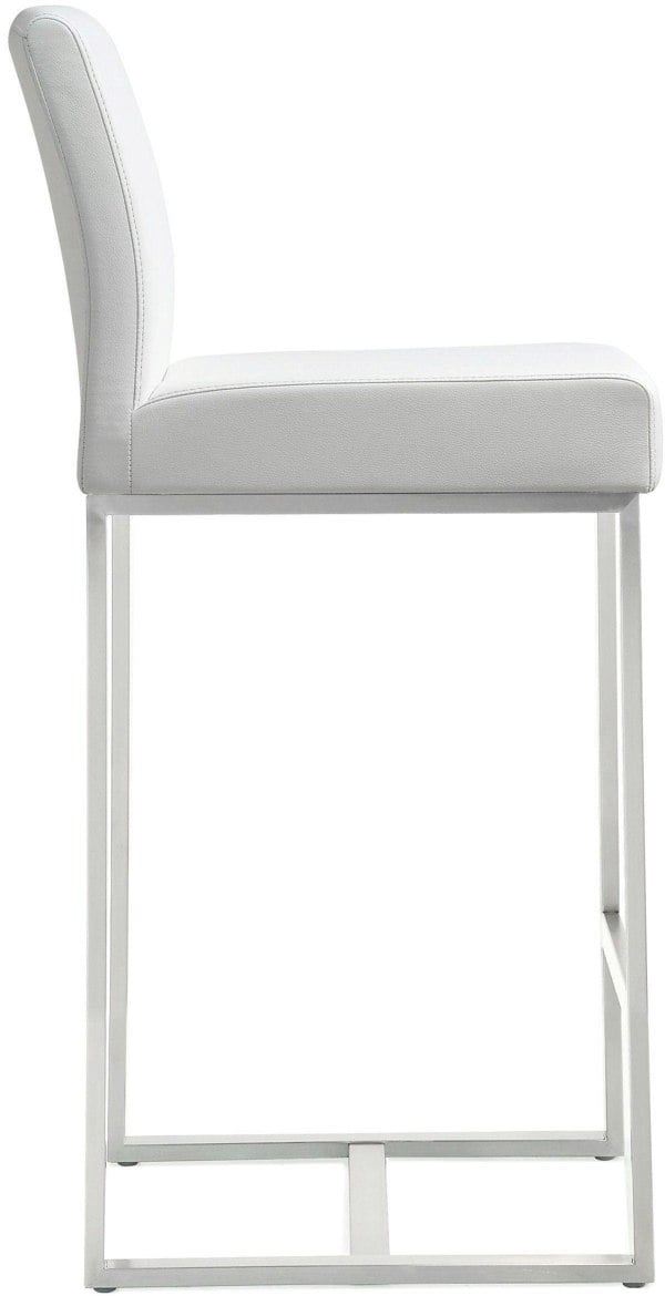 Furniture Edit Denmark White Stainless Steel Counter Stool Set of 2