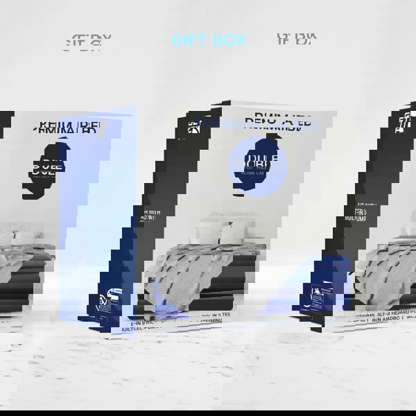 Get Fit Blow Up Air Bed With Built In Electric Pump - Headboard & Free Inflatable Pillow - Double