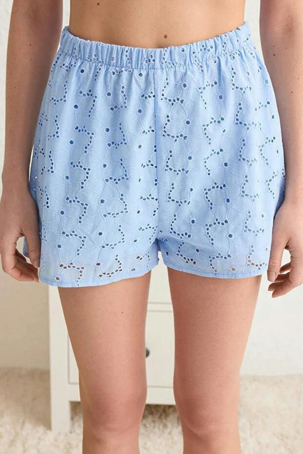 WOVCOR Floral Embroidered Lined Cami Top and Shorts Pyjama Set