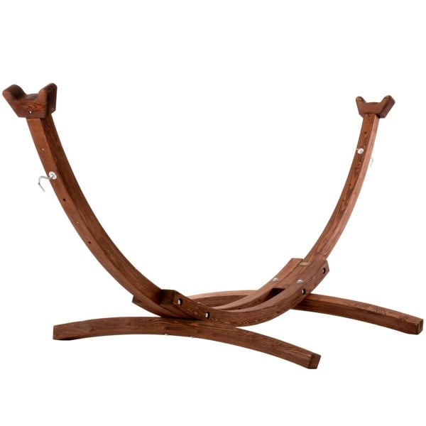 Vivere Solid Pine Arc Hammock Stand (305 cm) - Brown