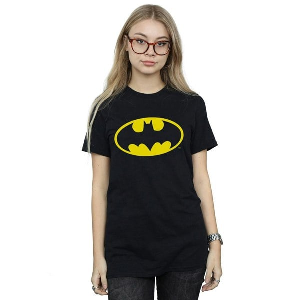 DC Comics Womens/Ladies Batman Logo Cotton Boyfriend T-Shirt - Black