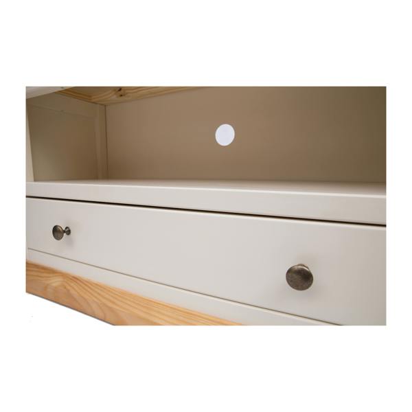 Cabinet Bits Trevi Off White 1 Drawer TV Cabinet Brass Knob