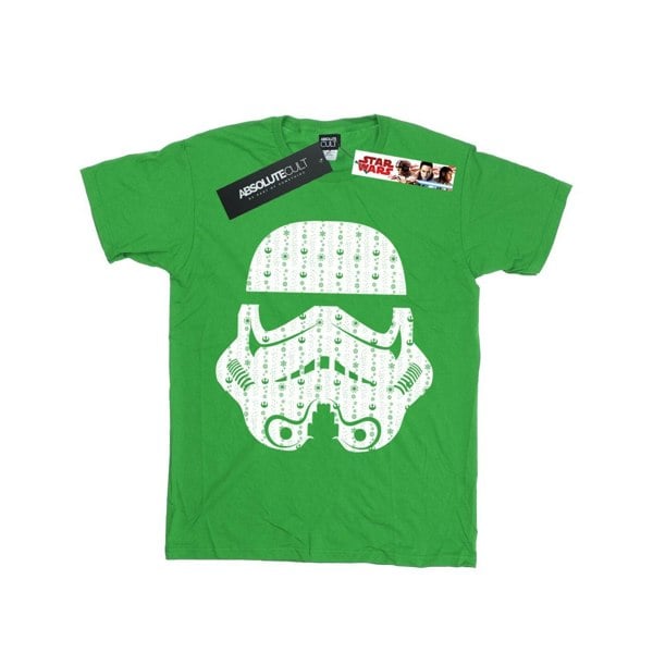 Star Wars Boys Christmas Stormtrooper Helmet T-Shirt - Irish Green