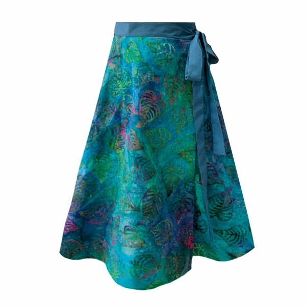 Frock Tales Meyer Wrap Midi Skirt With Pockets - Waterside Print