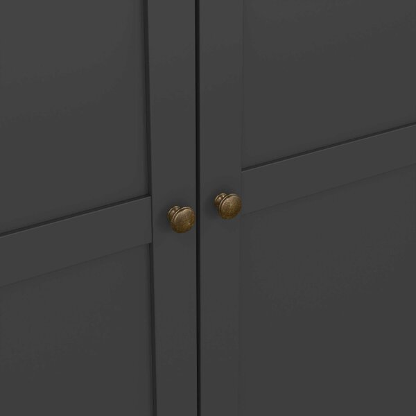 Wyld Haus Osaka Matt Dark Grey Wooden Wardrobe 3 Doors