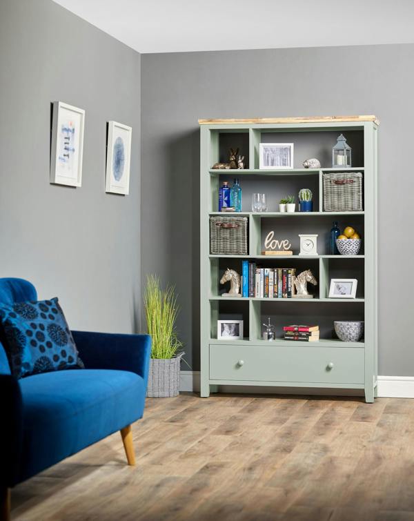 Statement Furniture Florence Room Divider Shelving Storage with Drawer, Fully Assembled