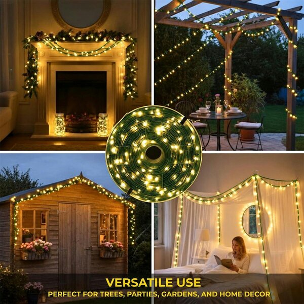 Shatchi 500 LED Green Cable String Light with Warm White Effect