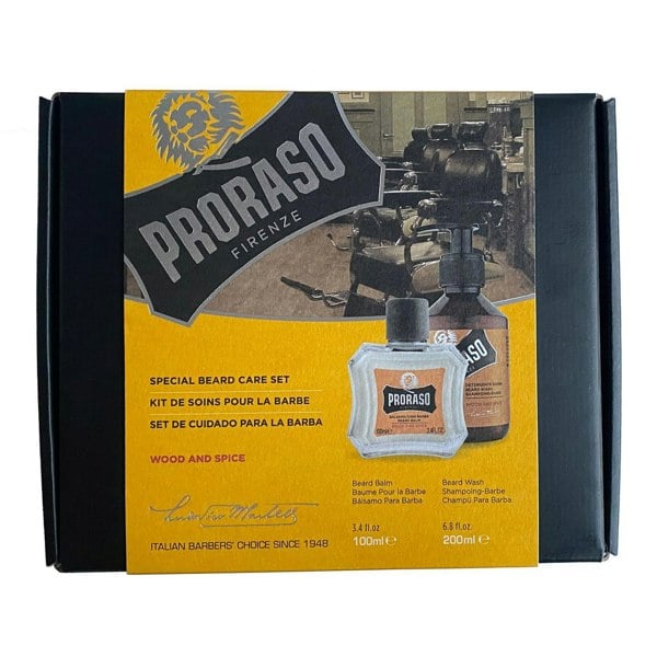 Proraso Wood & Spice Beard Care Kit with Beard Shampoo & Beard Balm