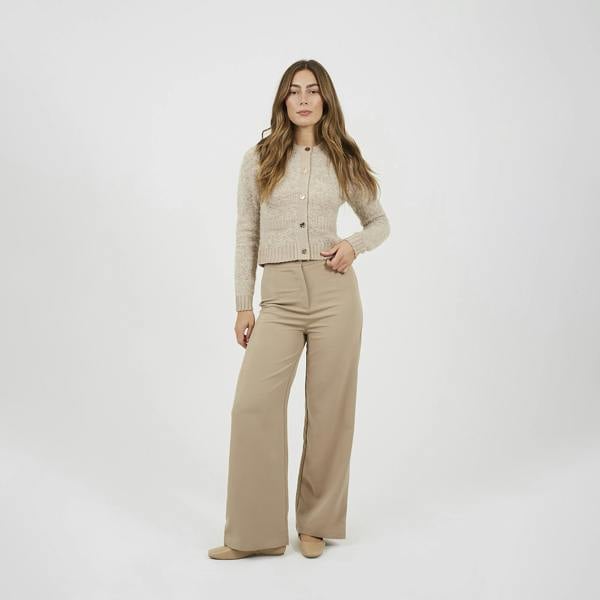 Brave Soul Beige Button Through Boucle Cardigan - Beige Image 3