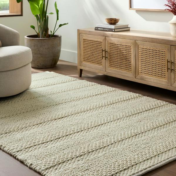 Livabliss Tahoe II-Hand Woven Ivory Beige Cream Wool Global Rug