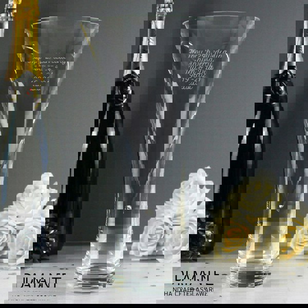 Personalised Memento Company Personalised Large Hand Cut Diamante Heart Vase