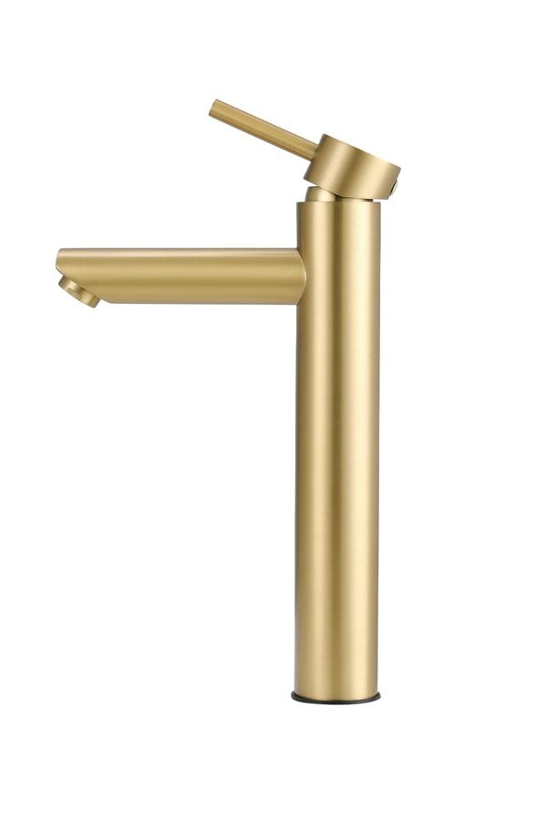 Living and Home Brushed Gold Tall Single Handle Vessel Faucet