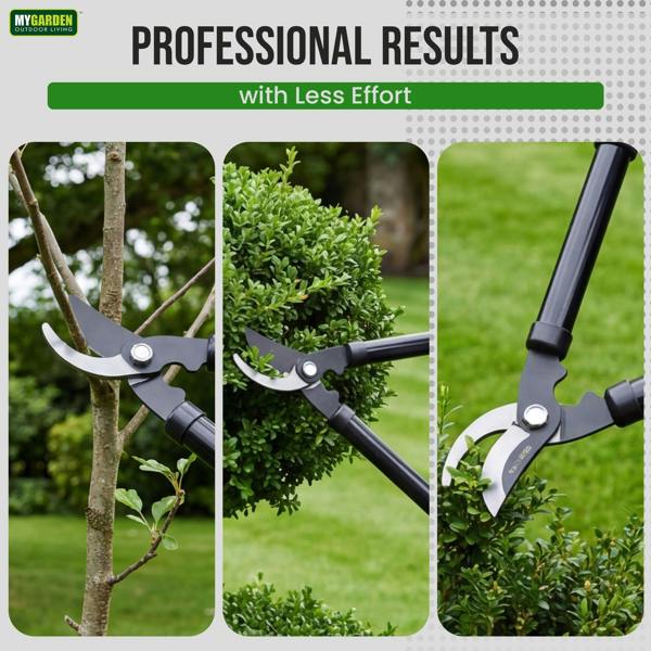 My Garden Outdoor Living Bypass Tree Loppers Heavy Duty Branch Lopper - Gardening Long Handle 37CM-Teflon Coated Cutting Blades Ergonomic Metal Handle