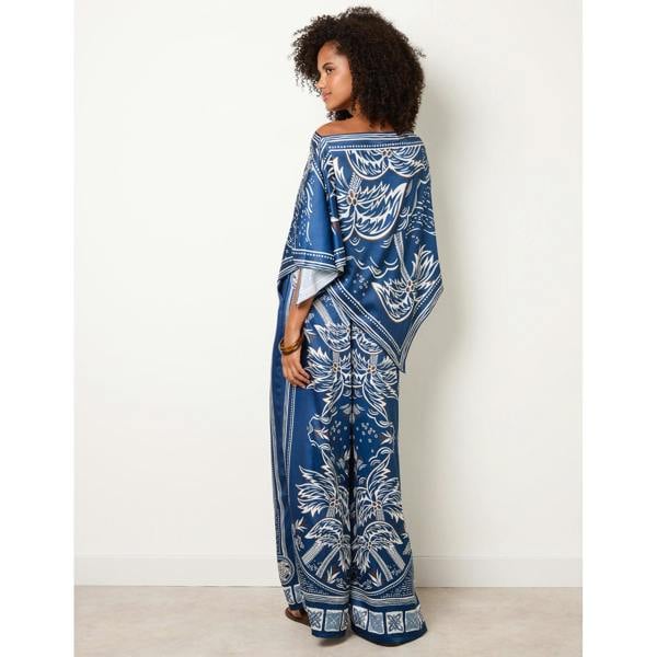 Blue Vanilla Scarf Print Trouser Set