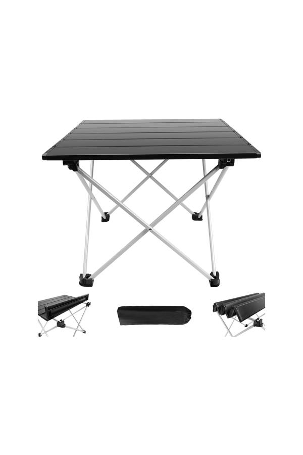 Dyzi Folding Aluminium Camping Table 35cm Portable Black