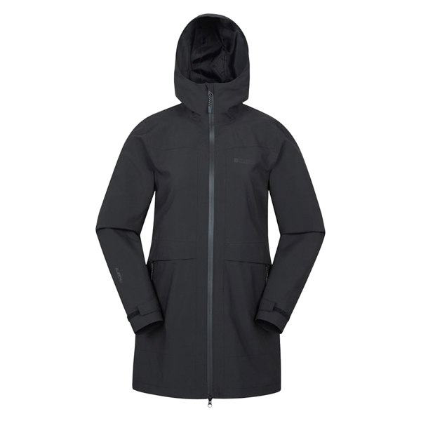 Mountain Warehouse Womens April Longline Waterproof Jacket - Black