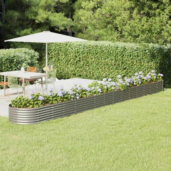 Berkfield Garden Raised Bed Powder-coated Steel 620x80x36 cm Silver