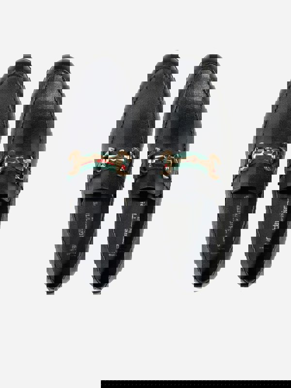 Andanines Boys Loafers With Embellished Buckle in Black