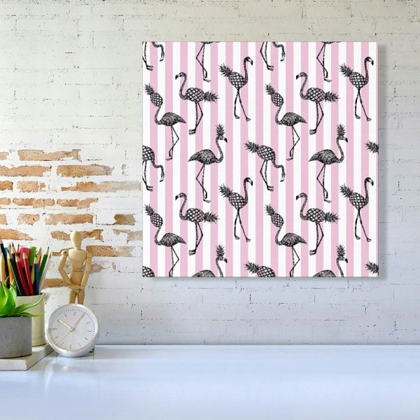 Warren Reed Pineapple Flamingo Canvas