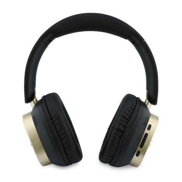 Guess Rectangle Metal Script Logo ENC On Ear Wireless Headphone Black - GUBHV28HGCSMK